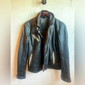 100% genuine leather Mauritius moto jacket BLK size M / women’s US size 8